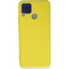 Happycase Realme C15 Kılıf Nano Içi Kadife  Silikon - Sarı