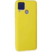 Happycase Realme C15 Kılıf Nano Içi Kadife  Silikon - Sarı