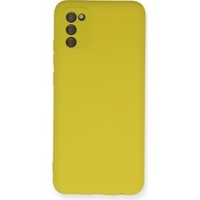 Happycase Samsung Galaxy A02S Kılıf Nano Içi Kadife  Silikon - Sarı