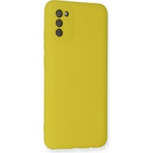 Happycase Samsung Galaxy A02S Kılıf Nano Içi Kadife  Silikon - Sarı