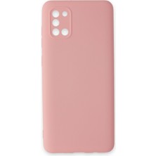 Happycase Samsung Galaxy A31 Kılıf Nano Içi Kadife  Silikon - Pudra