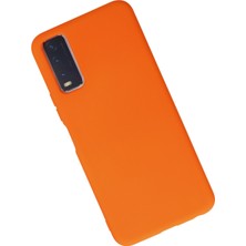 Happycase Vivo Y20 Kılıf Nano Içi Kadife  Silikon - Turuncu