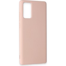 Happycase Samsung Galaxy Note 20 Kılıf Nano Içi Kadife  Silikon - Pudra