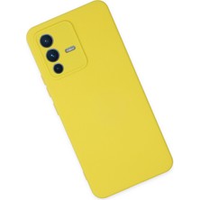 Happycase Vivo V23 5g Kılıf Nano Içi Kadife  Silikon - Sarı