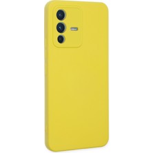 Happycase Vivo V23 5g Kılıf Nano Içi Kadife  Silikon - Sarı