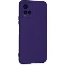 Happycase Vivo Y21S Kılıf Nano Içi Kadife  Silikon - Mor