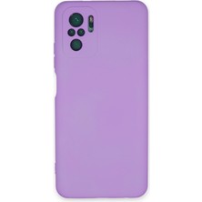 Happycase Xiaomi Redmi Note 10S Kılıf Nano Içi Kadife  Silikon - Koyu Lila