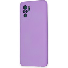 Happycase Xiaomi Redmi Note 10S Kılıf Nano Içi Kadife  Silikon - Koyu Lila