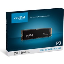 Crucial P3 2TB  3D NAND NVMe PCIe M.2 SSD (3500-3000 MB/s) CT2000P3SSD8