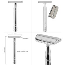 Qualis Shave S6 Full Metal Tıraş Makinesi + U5 Mekanizmalı Ustura + 40'lı Platinum Yaprak Jilet + 10'lu Tip 77-A Jilet