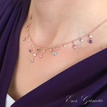 Gümüş Renkli Taşlı Kolye NZD5S23