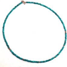 Gümüş Toplu Firuze Taşlı Kolye GL78Y36