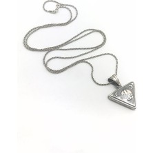 Erer Gümüş Gümüş Üçgen Çevşen Dualı Kolye