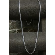 Erer Gümüş Gümüş 925 Ayar Yassı Döküm Boyun Zinciri Kolye 2,5 mm KT125E3 Şık Tasarım