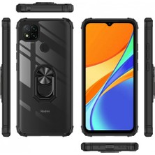 Kny Xiaomi Redmi 9c Kılıf Silikon Kenarlı Renkli Yüzüklü Manyetik Mola Kapak