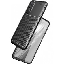 Kny Realme 7 Kılıf Karbon Desenli Lux Negro Silikon