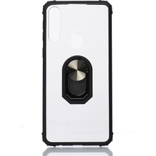 Kny Huawei Y6S Kılıf Silikon Kenarlı Yüzüklü Manyetik Mola Kapak