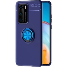 Kny Huawei P40 Kılıf Yüzüklü Manyetik Ravel Silikon