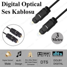 BK Teknoloji 3 Metre Digital Optik Toslink Fiber Ses Kablosu Od:2.2