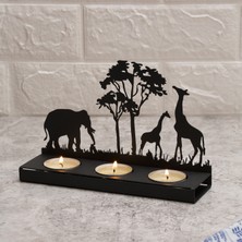 Vinyet Mumluk Safari Desen Siyah Dekoratif Metal Mumluk