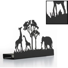 Vinyet Mumluk Safari Desen Siyah Dekoratif Metal Mumluk