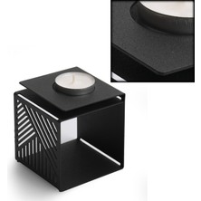 Vinyet Mumluk Ferforje Desen Dekoratif Lüx Küp Metal Mumluk