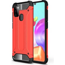 Kny Samsung Galaxy A21S Kılıf Çift Katmanlı Armour Case