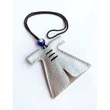 VİP GİFT Cevşen Duası Oto Dikiz Aynası Süsü Kaftan Hakiki Deri Gümüş