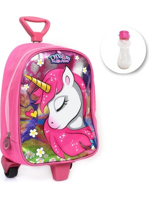 Masho Trend Dream Unicorn Çekçekli Anaokulu Çantası + Suluk - Kız Çocuk Çanta - Kreş Çantası