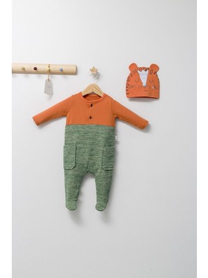 Tongs King Şapkalı Bebek Tulum Turuncu