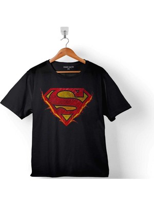 Superman Flame Alev Logo Super Man Çocuk Tişört