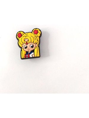 Sailor Moon Terlik Ayakkabı Süsü Silikon Kız Erkek Aksesuar 1 Adet Hediye