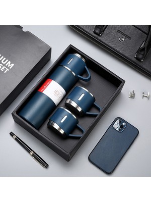 Kişiye Özel Üçlü Bardak Paslanmaz Çelik Termos Seti