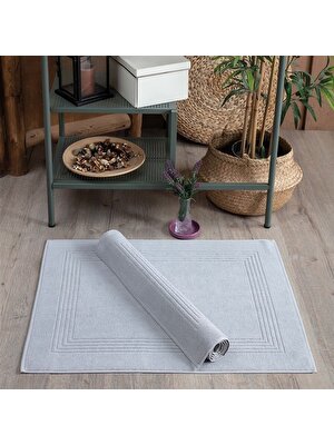 Sevim 2'li Set Gri Renk Yumuşak Dokulu Ayak Havlusu 60x80 cm - %100 Pamuk Paspas