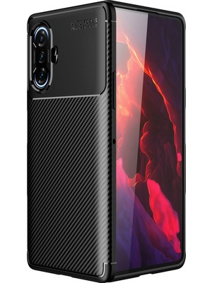 Kny Xiaomi Redmi K40 Gaming Kılıf Karbon Desenli Lux Negro Silikon