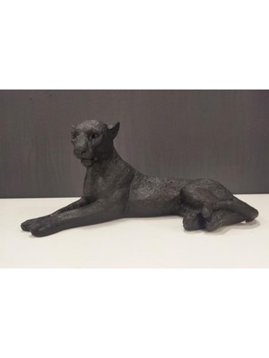 Fidex Home Uzanmış Yatan Siyah Panter Obje 39CM