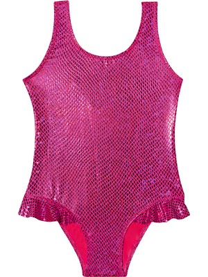 Panço Kız Çocuk Parlak Baskı Detaylı Mayo