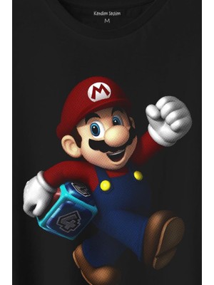 Kendim Seçtim Yeni Süper Mario Bros Mario Baskılı Tişört  T-Shirt