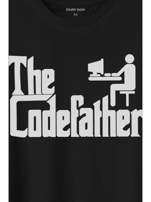 Kendim Seçtim The Codefather Godfather Bilgisayar Code Korsan Hacker Yazılımcı Baskılı Tişört  T-Shirt