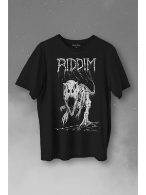 Kendim Seçtim Riddim Dinazor T-Rex Metal Rock Dinosaurs Gothic Baskılı Tişört  T-Shirt