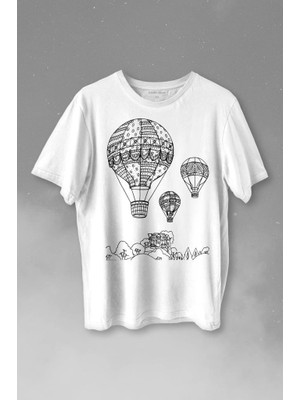 Kendim Seçtim Kapadokya Nevşehir Peri Pacaları Cappadocia Baskılı Tişört  T-Shirt Beyaz