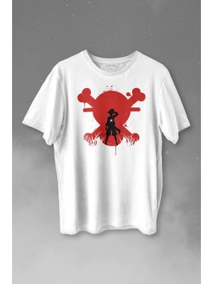 Kendim Seçtim One Piece Anime Dizi Japanese Urban Wear Street Culture Baskılı Tişört  T-Shirt Beyaz