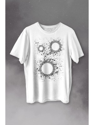 Kendim Seçtim Kara Delik Uzay Zaman Galaksi Karadelikler Cosmos Kümesi Baskılı Tişört  T-Shirt Beyaz