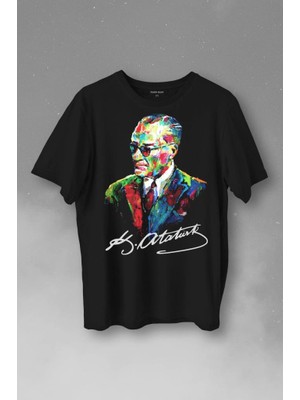 Kendim Seçtim Karizma Gözlüklü Gazi Mustafa Kemal Atatürk Portresi Baskılı Tişört  T-Shirt