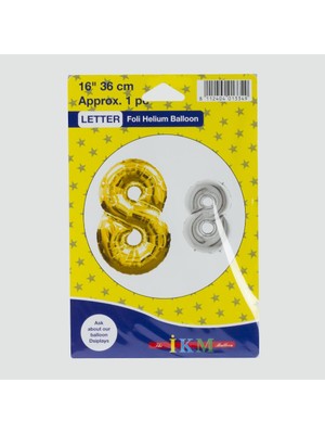 Gümüş Renkli 16*36 Rakam Folyo Balon