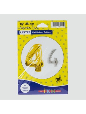 Gümüş Renkli 16*36 Rakam Folyo Balon