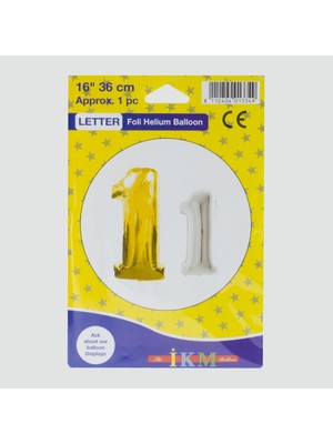 Gümüş Renkli 16*36 Rakam Folyo Balon