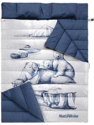 Naturehike Zarf Tarzı Yastıklı Çift Kişilik Pamuklu Uyku Tulumu Comfort (Polar Bear)