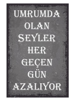 No 77  Umrumda Olan Şeyler Her Geçen Ahşap Poster