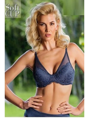 Orkide  8250 Büyük Beden Soft Cup Dantelli Sütyen-Beyaz